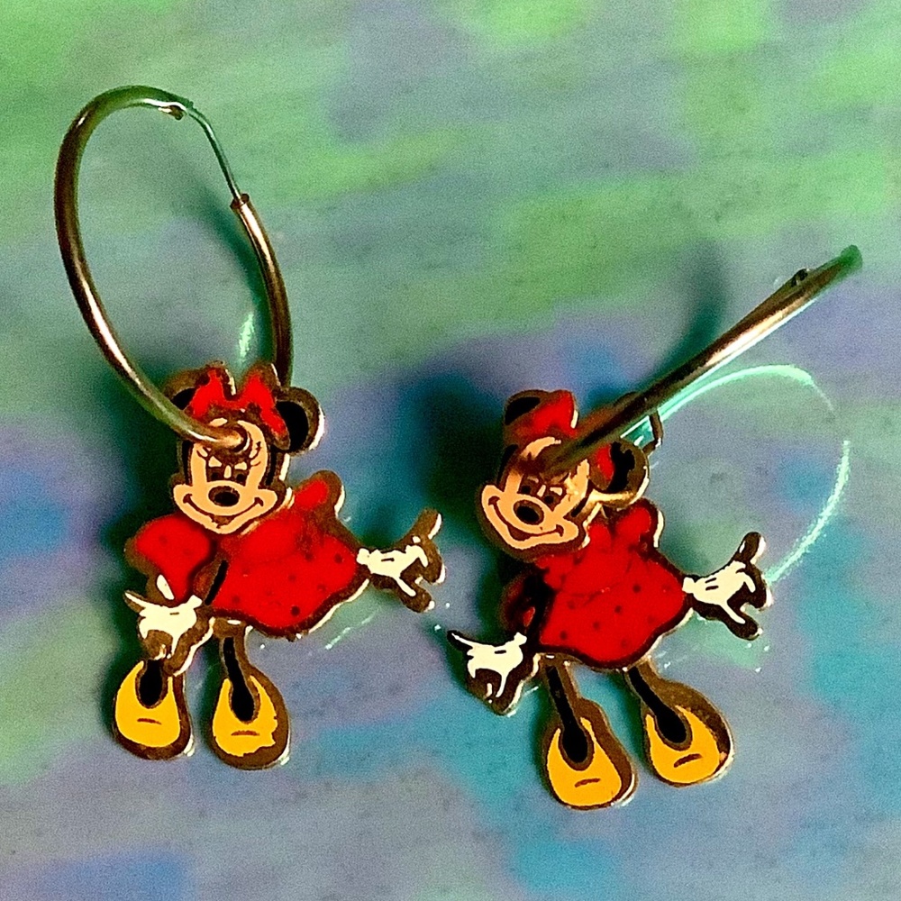 Vintage Minnie Mouse Dangle Earrings Disney